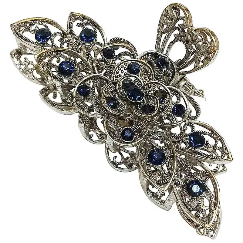 Fashion Rhinestone Crystal Flower Hair Claws Clips Clamps Hair Accessories Retro Women Clamp Barette for bride 9*3.5cm
Fashion Rhinestone Crystal Flower Hair Claws Clips Clamps Hair Accessories Retro Women Clamp Barette for bride 9*3.5cm