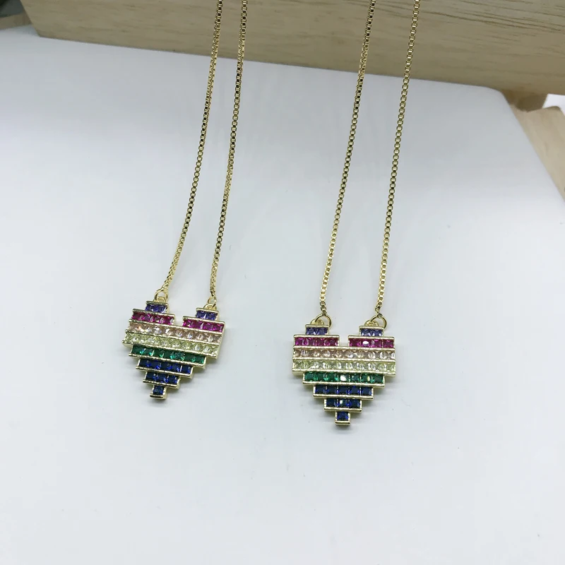 5pcs/lot Trendy Mixed Color Zirconia Charm heart Necklace Box Chain Pendant Jewelry
5pcs/lot Trendy Mixed Color Zirconia Charm heart Necklace Box Chain Pendant Jewelry