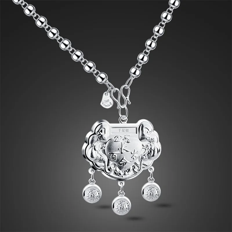 925 Sterling Silver Chinese National Style Pendant Necklace Retro Long Bead Chain Trendy Fine Jewelry Birthday Gift Women Ladies
925 Sterling Silver Chinese National Style Pendant Necklace Retro Long Bead Chain Trendy Fine Jewelry Birthday Gift Women Ladies