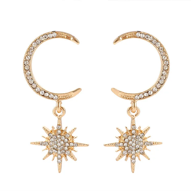 2019 Fashion New Earrings Temperament Personality Hipster Star Moon Exaggerated Crystal Ladies Gift Wholesale Earrings Trendy
2019 Fashion New Earrings Temperament Personality Hipster Star Moon Exaggerated Crystal Ladies Gift Wholesale Earrings Trendy