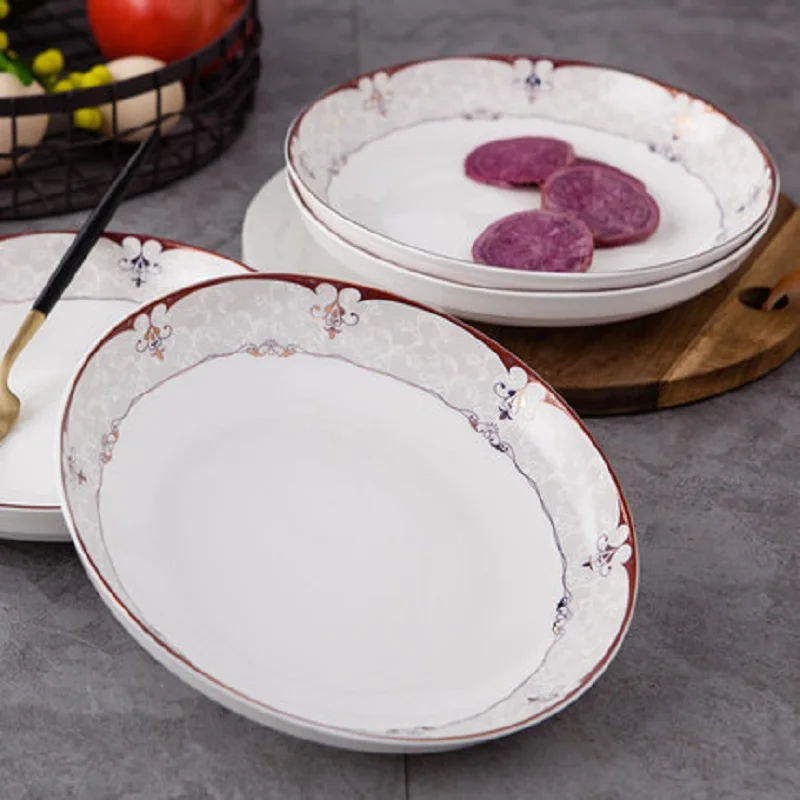 4 шт., 8-дюймовые обеденные тарелки Jingdezhen тарелка для овощей, керамические тарелки в западном стиле, 8-дюймовые тарелки для стейка, для дома
4 шт., 8-дюймовые обеденные тарелки Jingdezhen тарелка для овощей, керамические тарелки в западном стиле, 8-дюймовые тарелки для стейка, для дома