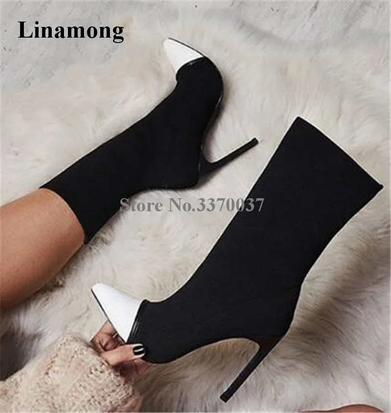 Ladies Sexy Fashion Leather Pointed Toe Elastic Thin Heel Short Boots Patchwork Bandage High Heel Ankle Boots Party Club Shoes
Ladies Sexy Fashion Leather Pointed Toe Elastic Thin Heel Short Boots Patchwork Bandage High Heel Ankle Boots Party Club Shoes