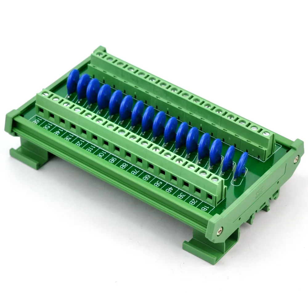 16 Channels Individual DIN Rail 150V SIOV Varistor Surge Protection SPD Module.
16 Channels Individual DIN Rail 150V SIOV Varistor Surge Protection SPD Module.