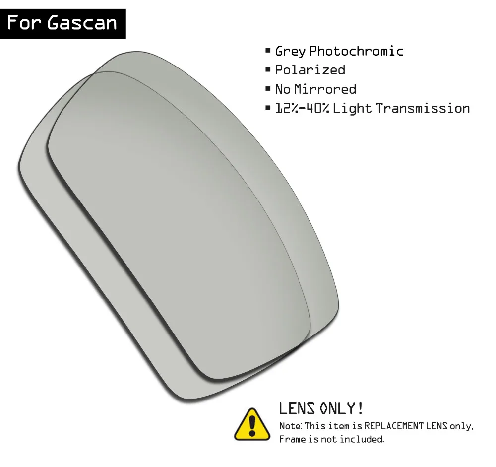 SmartVLT Polarized Sunglasses Replacement Lenses for Oakley Gascan - Grey Photochromic
SmartVLT Polarized Sunglasses Replacement Lenses for Oakley Gascan - Grey Photochromic