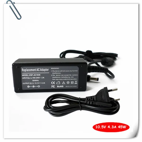 10.5V 4.3A AC/DC Adapter Charger for Sony Vaio Duo 13 SVD1321X9EW SVD1321Z9EB SVD1321Z9RB SVD13215PXB Laptop Power Supply Cord
10.5V 4.3A AC/DC Adapter Charger for Sony Vaio Duo 13 SVD1321X9EW SVD1321Z9EB SVD1321Z9RB SVD13215PXB Laptop Power Supply Cord
