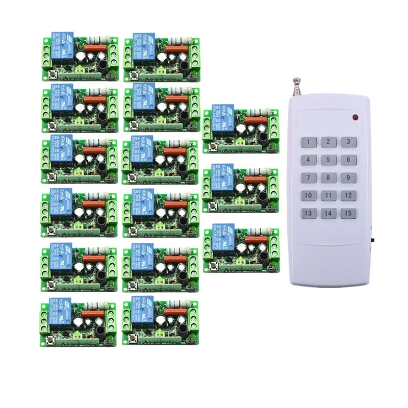 AC 220V 15CH RF Wireless Electric Garage Gate Light Wireless Remote Control Switch & Transmitter/ Radio Receive Controller
AC 220V 15CH RF Wireless Electric Garage Gate Light Wireless Remote Control Switch & Transmitter/ Radio Receive Controller