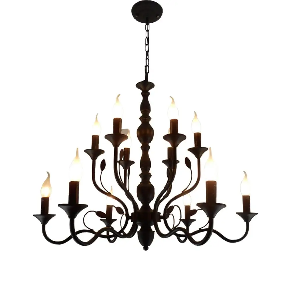 American Living Room Chandelier Clothing Store Restaurant Decoration Light Retro Industrial Black Wrought Iron Candle Chandelier
American Living Room Chandelier Clothing Store Restaurant Decoration Light Retro Industrial Black Wrought Iron Candle Chandelier