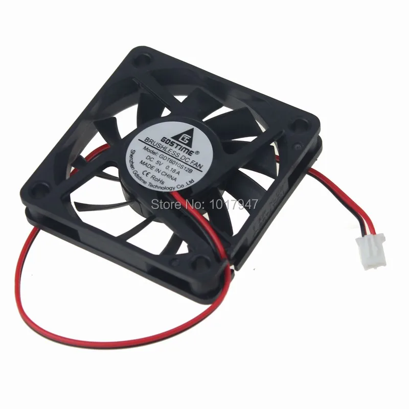 10PCS LOT Gdstime 6010 DC 5V 2P 6cm 60mm 60x60x10mm Ventilation Axial Cooling Cooler Fan
10PCS LOT Gdstime 6010 DC 5V 2P 6cm 60mm 60x60x10mm Ventilation Axial Cooling Cooler Fan