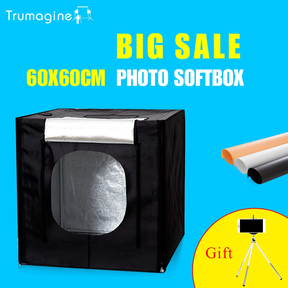 TRUMAGINE 60*60*60CM Photo Light Box Photo Studio Lighting Tent For Photography Tabletop Shooting Soft Box
TRUMAGINE 60*60*60CM Photo Light Box Photo Studio Lighting Tent For Photography Tabletop Shooting Soft Box