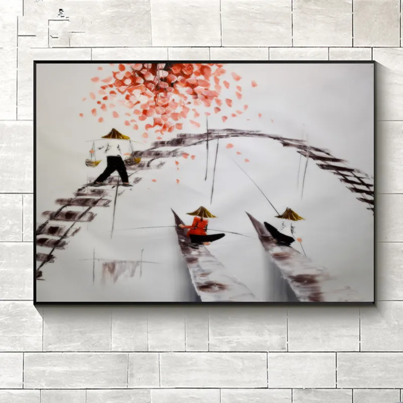 Hand painted paintings oil on canvas Landscape Fishing Knife painting for living room Wall art chinese painting Home Decor
Hand painted paintings oil on canvas Landscape Fishing Knife painting for living room Wall art chinese painting Home Decor