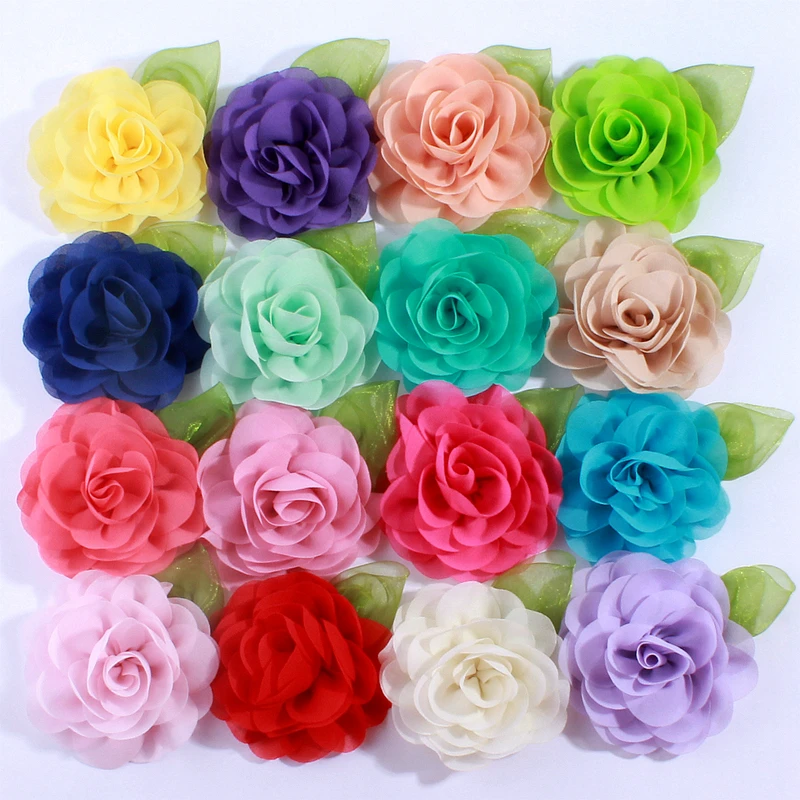 120PCS 8.5CM Chiffon Fabric Flower With Green Leaf For Wedding Dress Decoration Artificial Flowers For Wedding Invitation
120PCS 8.5CM Chiffon Fabric Flower With Green Leaf For Wedding Dress Decoration Artificial Flowers For Wedding Invitation