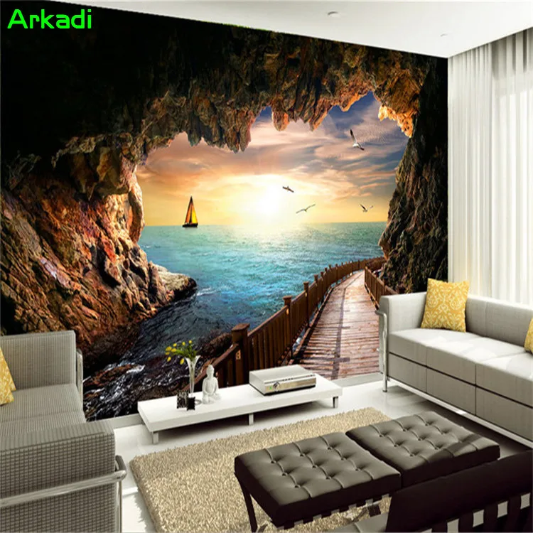 Custom Photo Wallpapers Beautiful Sea Rock Caves Sky Sea Water Landscape 3D Living Room Dining Room Modern Creative Wall
Custom Photo Wallpapers Beautiful Sea Rock Caves Sky Sea Water Landscape 3D Living Room Dining Room Modern Creative Wall