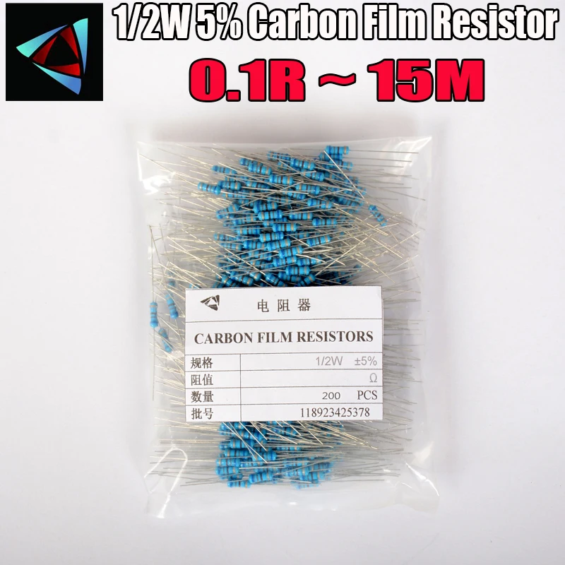 200pcs 1/2W Carbon Film Resistor 5% 0.1R ~ 15M 1 2 10 22 47 100 330 ohm 1K 4.7K 10K 22K 47K 100K 330K 470K 0.22 0.33 0.68 0.47
200pcs 1/2W Carbon Film Resistor 5% 0.1R ~ 15M 1 2 10 22 47 100 330 ohm 1K 4.7K 10K 22K 47K 100K 330K 470K 0.22 0.33 0.68 0.47