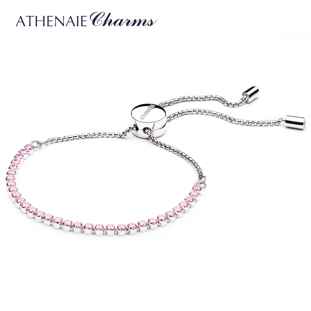 ATHENAIE 925 Sterling Silver Pink CZ Sparkling Strand Bracelet Length 23cm(9inch) Women Link Jewelry Gift
ATHENAIE 925 Sterling Silver Pink CZ Sparkling Strand Bracelet Length 23cm(9inch) Women Link Jewelry Gift