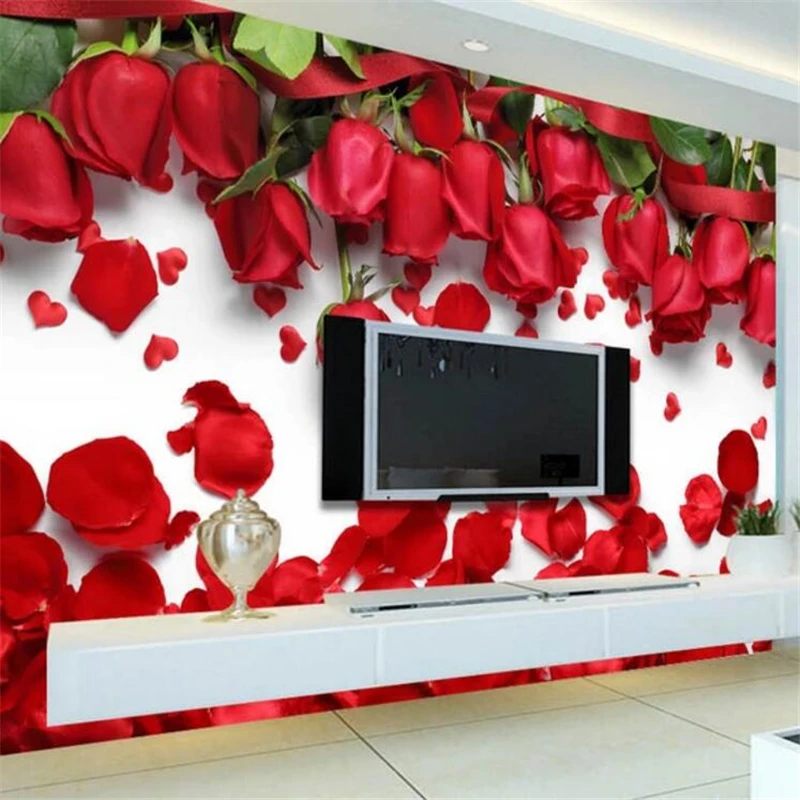 wellyu Beautiful romantic love red rose flower petals TV background wall custom large mural wallpaper papel de parede
wellyu Beautiful romantic love red rose flower petals TV background wall custom large mural wallpaper papel de parede