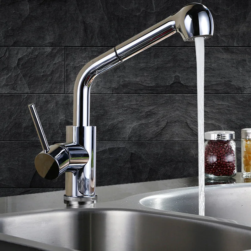 Chrome polished Unleaded brass kitchen faucet pull down out tap double mode spray single hole mixer Spring faucet Rotatable
Chrome polished Unleaded brass kitchen faucet pull down out tap double mode spray single hole mixer Spring faucet Rotatable