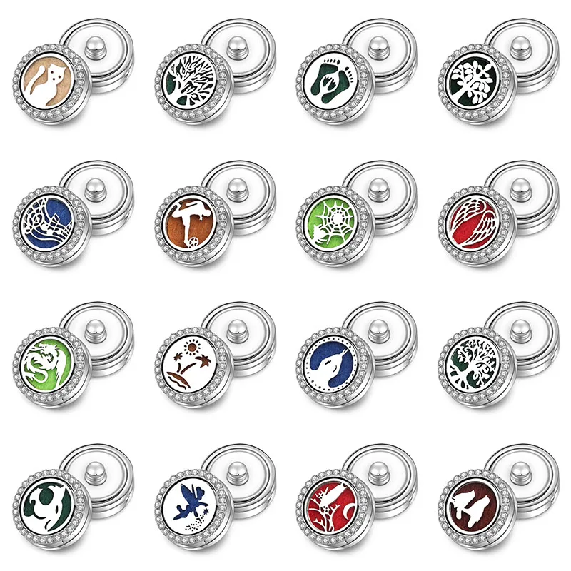 New 16 Designs Aromatherapy Magnetic Snap Buttons Perfume Locket Stainless Steel Essential Oil Diffuser Snap Button Bracelet
New 16 Designs Aromatherapy Magnetic Snap Buttons Perfume Locket Stainless Steel Essential Oil Diffuser Snap Button Bracelet