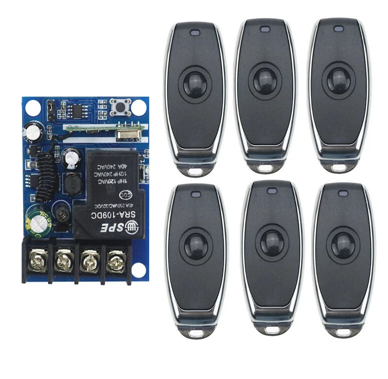 DC 12V 24V 48V 10 A 1 Channel RF Wireless Remote Control 1 Receiver & 6 Transmitter 1 key self-lock mode
DC 12V 24V 48V 10 A 1 Channel RF Wireless Remote Control 1 Receiver & 6 Transmitter 1 key self-lock mode