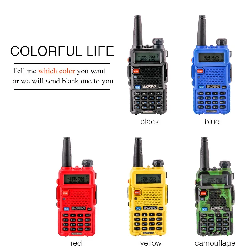 5w 128 Channel VOX DTMF Dual Band VHF UHF Radio Stations uv-5r uv5r Baofeng For Cb Two Way Radio Long Range Walkie Talkie 10km
5w 128 Channel VOX DTMF Dual Band VHF UHF Radio Stations uv-5r uv5r Baofeng For Cb Two Way Radio Long Range Walkie Talkie 10km