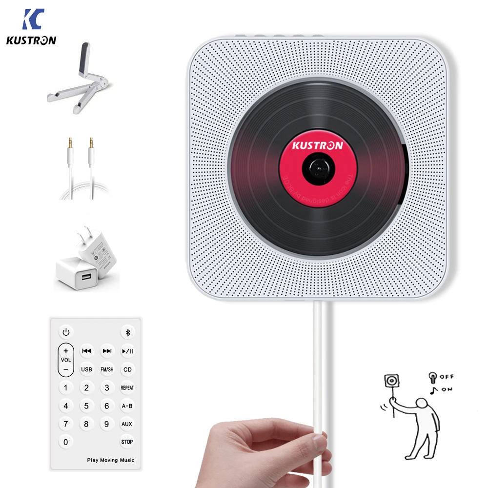 Настенный CD-плеер kстрон с Bluetooth, Hi-Fi, музыкальный проигрыватель с дистанционным управлением, FM-радио, USB,MP3, разъем для наушников 3,5 мм
Настенный CD-плеер kстрон с Bluetooth, Hi-Fi, музыкальный проигрыватель с дистанционным управлением, FM-радио, USB,MP3, разъем для наушников 3,5 мм