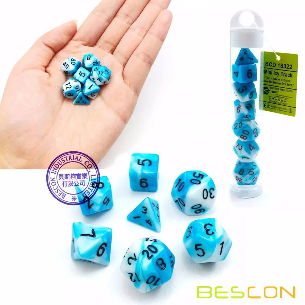 Bescon Mini Gemini Two Tone Polyhedral RPG Dice Set 10MM, Small Mini RPG Role Playing Game Dice D4-D20 in Tube, Mini Icy Track
Bescon Mini Gemini Two Tone Polyhedral RPG Dice Set 10MM, Small Mini RPG Role Playing Game Dice D4-D20 in Tube, Mini Icy Track