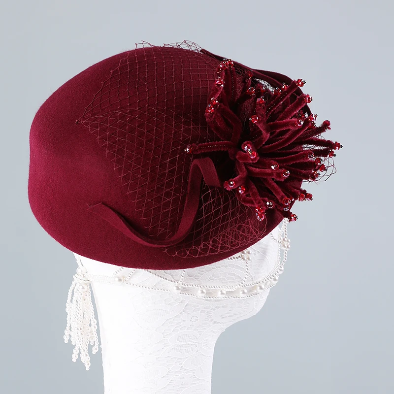 Lady Fedoras Hats Girls Fedoras Wool Hats Original Design New Wool Beret Cap Veil Flowers Elegant British Felt Hat Adjust A30
Lady Fedoras Hats Girls Fedoras Wool Hats Original Design New Wool Beret Cap Veil Flowers Elegant British Felt Hat Adjust A30
