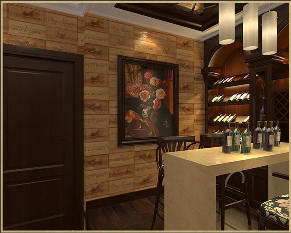 beibehang Faux wood grain three-dimensional vintage wallpaper nostalgia wine box tartan label wall paper Living room background
beibehang Faux wood grain three-dimensional vintage wallpaper nostalgia wine box tartan label wall paper Living room background