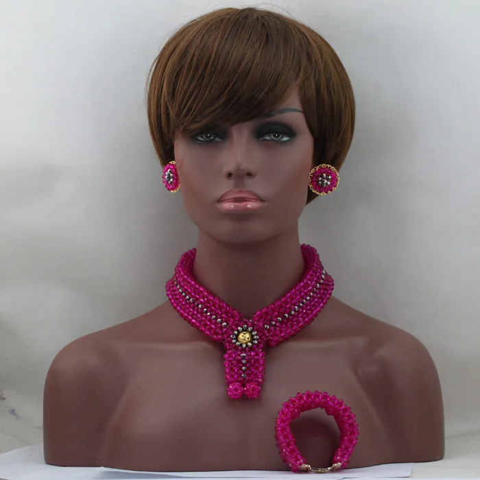 Splendid Pink and Silver Crystal Women Jewelry Set Chunky African Wedding Beads Jewelry Set Pendant Necklace Free ShippingABL650
Splendid Pink and Silver Crystal Women Jewelry Set Chunky African Wedding Beads Jewelry Set Pendant Necklace Free ShippingABL650