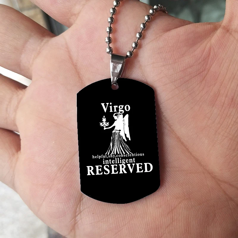 12 Zodiac Signs Necklace For Men Women Black Constellations Dog Tags Pendant Necklace Jewelry
12 Zodiac Signs Necklace For Men Women Black Constellations Dog Tags Pendant Necklace Jewelry