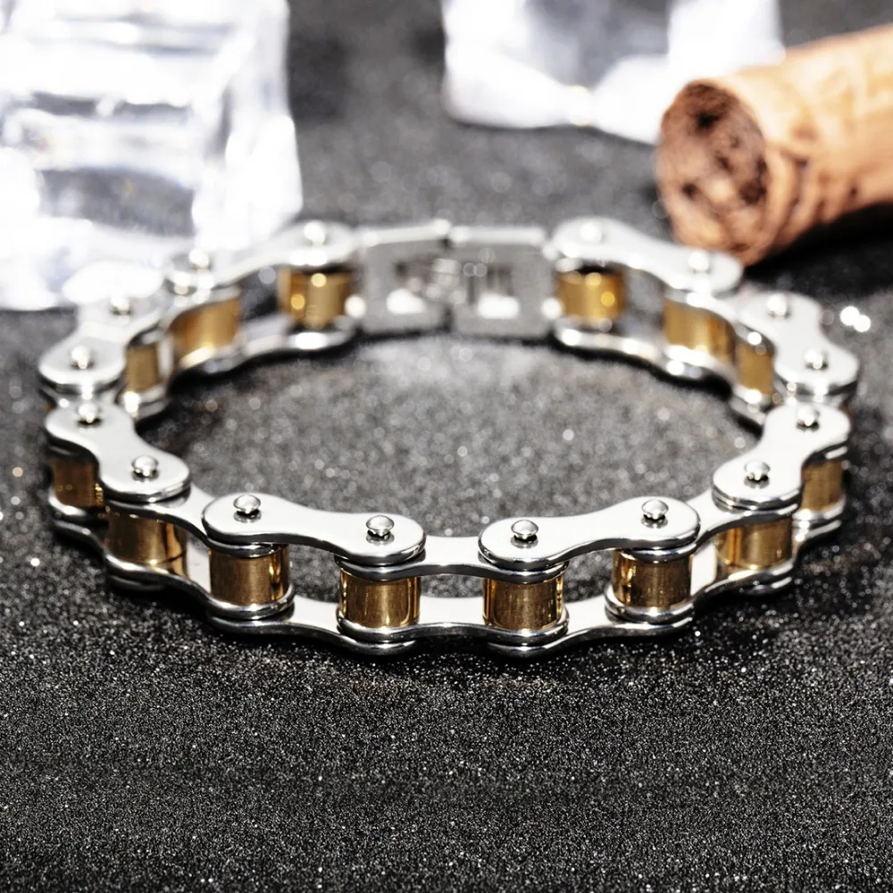 12 мм подарок другу нержавеющая сталь серебряный цвет и золотой цвет мотоциклетная Байкерская велосипедная цепь ювелирные изделия мужской женский браслет
12 мм подарок другу нержавеющая сталь серебряный цвет и золотой цвет мотоциклетная Байкерская велосипедная цепь ювелирные изделия мужской женский браслет