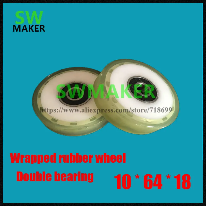 10*64*18mm polyurethane pulley stainless steel double layer rubber bearing pulley 6000 double bearing widening thickening
10*64*18mm polyurethane pulley stainless steel double layer rubber bearing pulley 6000 double bearing widening thickening
