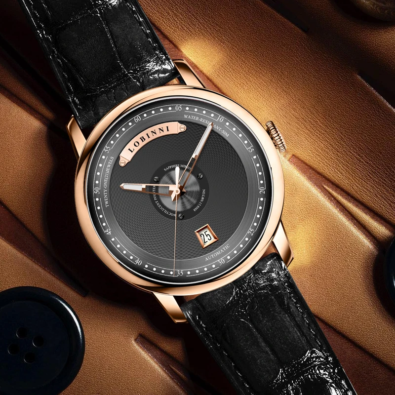 Швейцарские мужские роскошные автоматические механические часы LOBINNI, японские часы MIYOTA с сапфировым стеклом, кожаный ремешок, водонепроницаемость 50 м, L16050
Швейцарские мужские роскошные автоматические механические часы LOBINNI, японские часы MIYOTA с сапфировым стеклом, кожаный ремешок, водонепроницаемость 50 м, L16050