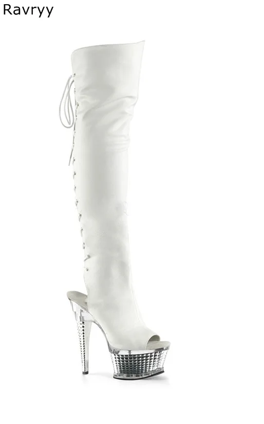 Autumn Fashion White Cross tied Woman long boot platform heel peep toe Women knee-high boots female acting show club party shoes
Autumn Fashion White Cross tied Woman long boot platform heel peep toe Women knee-high boots female acting show club party shoes