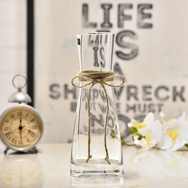 European Transparent Glass Vase, Hemp Rope, Bowknot Hydroponic Vases, Fashionable Living Room, Dining Table Decoration
European Transparent Glass Vase, Hemp Rope, Bowknot Hydroponic Vases, Fashionable Living Room, Dining Table Decoration
