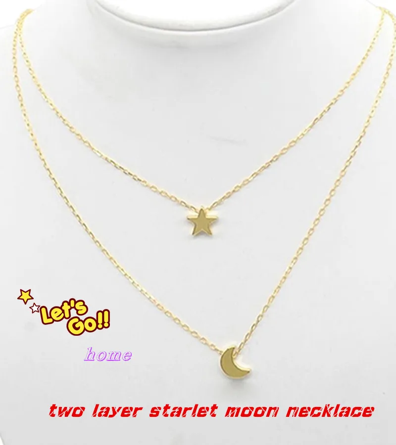 Customized Two Mini Pendants Necklace Startlet Moon Two layer Necklace Classic Women Jewelry Wholesale Christmas Gift
Customized Two Mini Pendants Necklace Startlet Moon Two layer Necklace Classic Women Jewelry Wholesale Christmas Gift