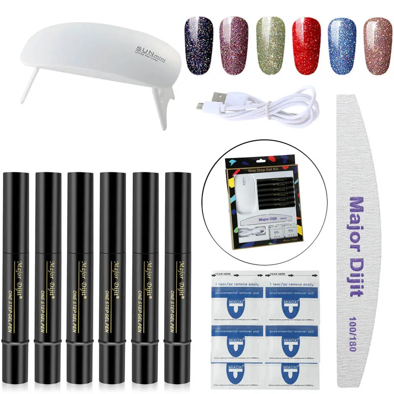Major Dijit Manicure Set With Lamp Nail Kit UV LED Lamp For Nail Art Sets 6pcs 5ml One Step Gel Nail Polish Set Tools
Major Dijit Manicure Set With Lamp Nail Kit UV LED Lamp For Nail Art Sets 6pcs 5ml One Step Gel Nail Polish Set Tools