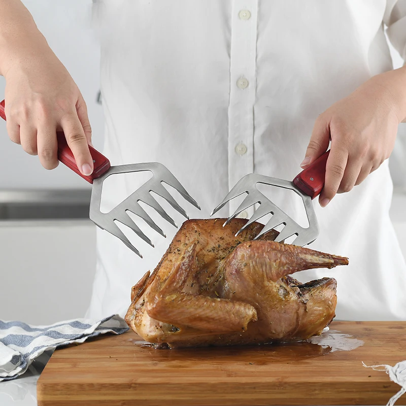 Stainless Steel Metal Meat Claws With Wooden Handle Sharp Barbecue Metal Meat Forks Shredding Handling & Carving Brisket Food
Stainless Steel Metal Meat Claws With Wooden Handle Sharp Barbecue Metal Meat Forks Shredding Handling & Carving Brisket Food