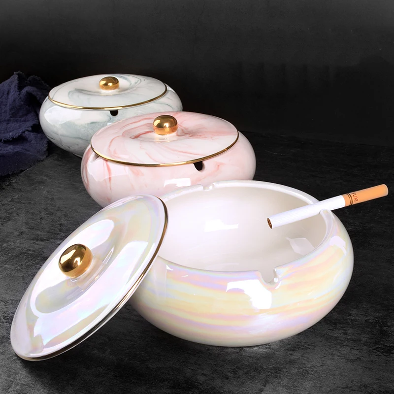Fashion art stone texture round ceramic ashtray Simple exquisite office decorative ashtray with lid
Fashion art stone texture round ceramic ashtray Simple exquisite office decorative ashtray with lid
