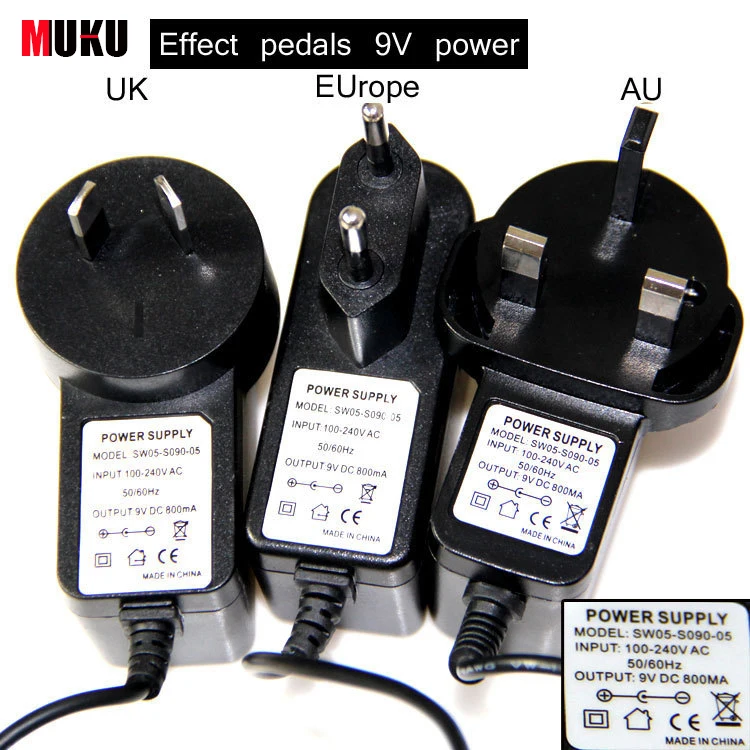 Адаптер питания для гитарной педали эффектов, 9 В постоянного тока, 800 мА, вилка европейского стандарта, Австралии, Великобритании
Адаптер питания для гитарной педали эффектов, 9 В постоянного тока, 800 мА, вилка европейского стандарта, Австралии, Великобритании