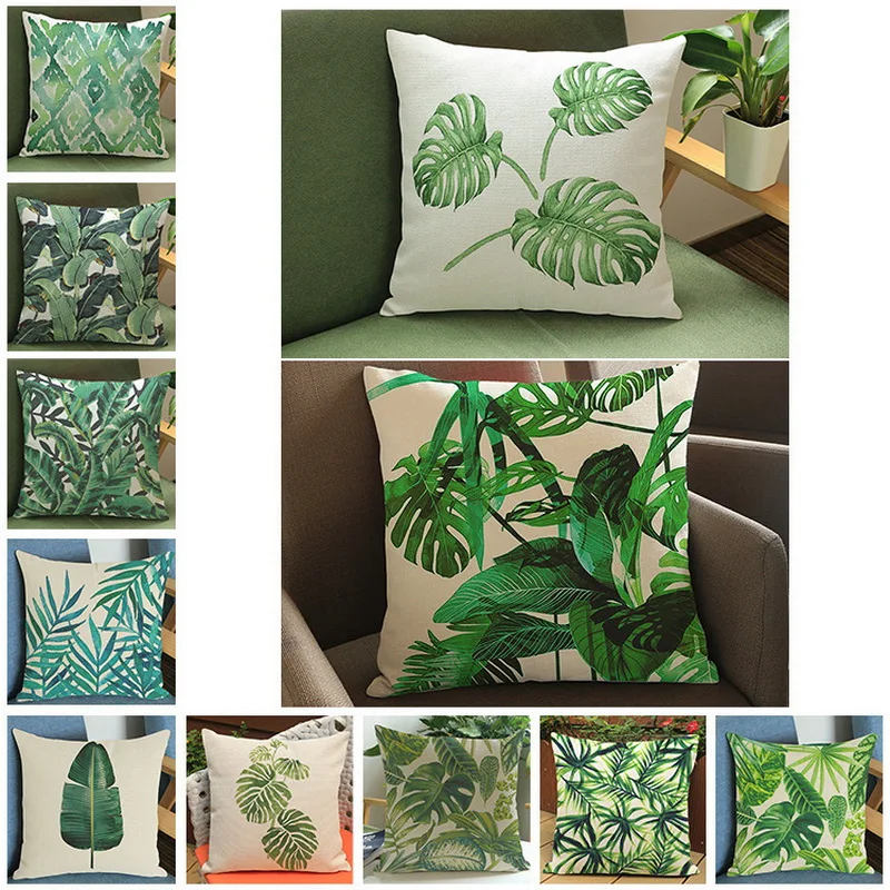 New 45x45cm Cushion Home Pillow Case tropical plant green leaf Pattern Pillowcases Cotton Linen Back Throw pillow cover almohada
New 45x45cm Cushion Home Pillow Case tropical plant green leaf Pattern Pillowcases Cotton Linen Back Throw pillow cover almohada