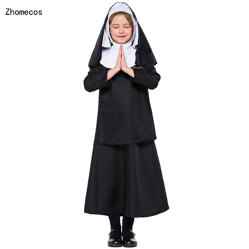 Girls Black Nun Dress With Hooded Set Cosplay Costumes Dress For Church Girl Halloween Carnival Party Cosplay
Girls Black Nun Dress With Hooded Set Cosplay Costumes Dress For Church Girl Halloween Carnival Party Cosplay