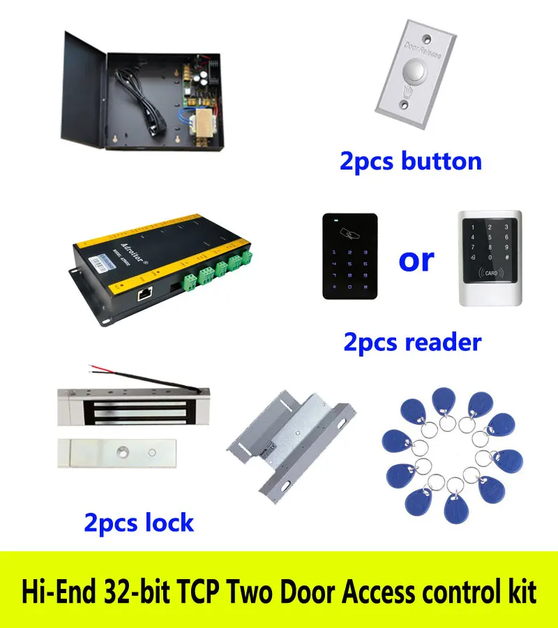Hi-End Access Control Kit,TCP Two Door+Power+180kg Magnetic Lock+ZL-Bracket+ID Touch Keypad Reader+Button+10 ID Tag,Sn:Kit-AT205
Hi-End Access Control Kit,TCP Two Door+Power+180kg Magnetic Lock+ZL-Bracket+ID Touch Keypad Reader+Button+10 ID Tag,Sn:Kit-AT205