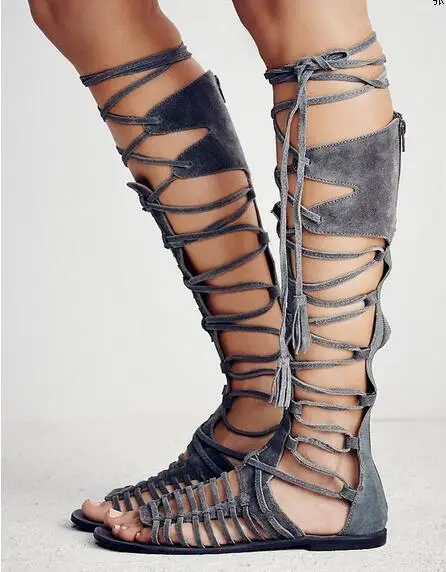 Brand LTTL woman summer gladiator sandal boots grey color narrow band lace up knee high boots flat sandal motorcycle boots
Brand LTTL woman summer gladiator sandal boots grey color narrow band lace up knee high boots flat sandal motorcycle boots