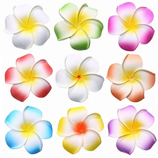 2018 Brand New assorted color Foam Hawaiian Plumeria flower Frangipani Flower bridal hair clip 4.5cm
2018 Brand New assorted color Foam Hawaiian Plumeria flower Frangipani Flower bridal hair clip 4.5cm