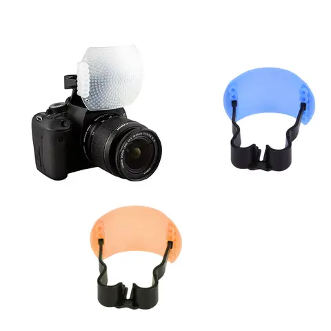 OOTDTY  New 3 Color 3 in 1 Pop-Up Flash Diffuser Cover Kit Softbox For Canon Nikon Pentax