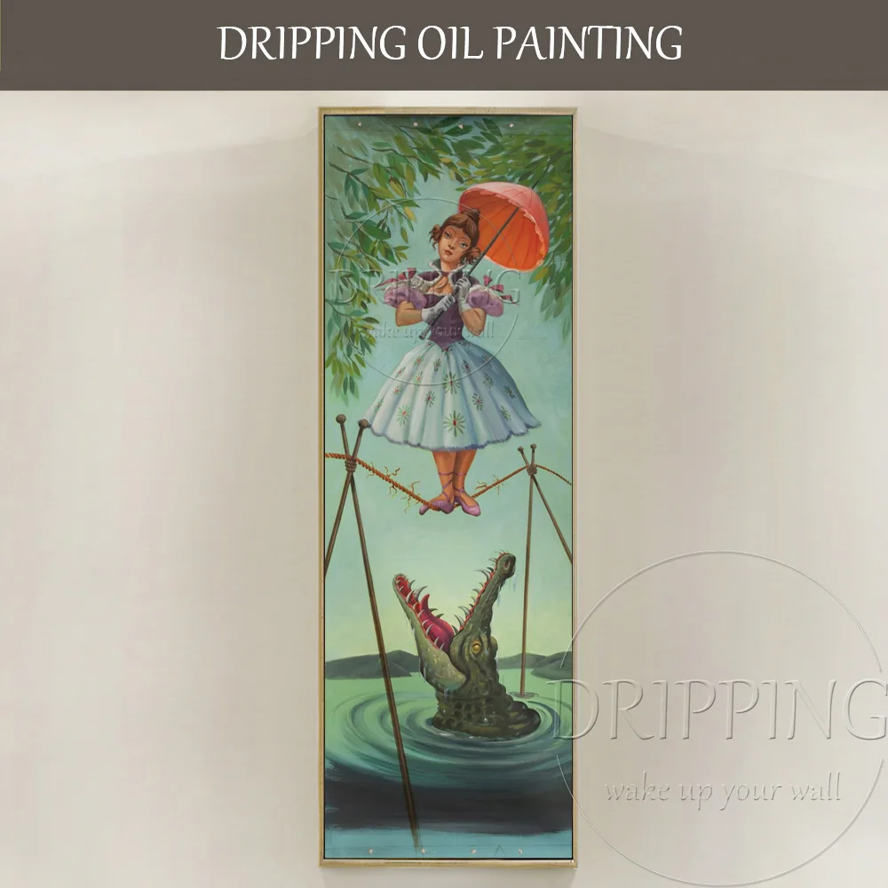High Skills Artist Hand-painted High Quality Modern Wall Art Picture Crocodile Wait for Lady Oil Painting Crocodile Oil Painting
High Skills Artist Hand-painted High Quality Modern Wall Art Picture Crocodile Wait for Lady Oil Painting Crocodile Oil Painting