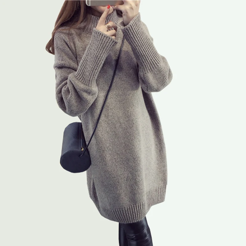 2018 Autumn whinter Solid Color Turtleneck Women Warm knitting Sweater Casual Loose Long Sleeve Pullover Female Shirt Top QH0618
2018 Autumn whinter Solid Color Turtleneck Women Warm knitting Sweater Casual Loose Long Sleeve Pullover Female Shirt Top QH0618