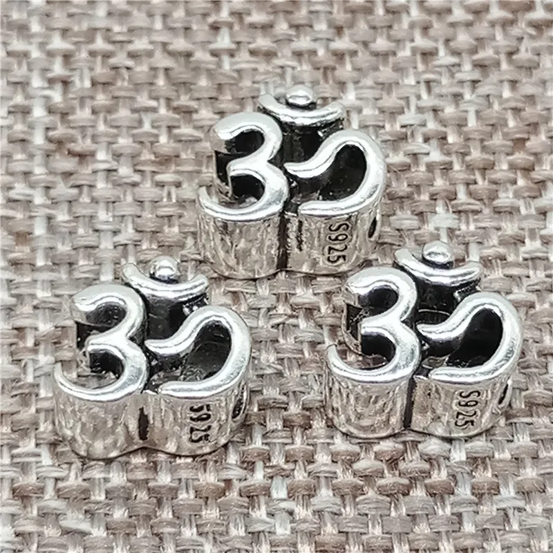 4 Pieces of 925 Sterling Silver OM Beads for Yoga Meditation Bracelet Necklace
4 Pieces of 925 Sterling Silver OM Beads for Yoga Meditation Bracelet Necklace