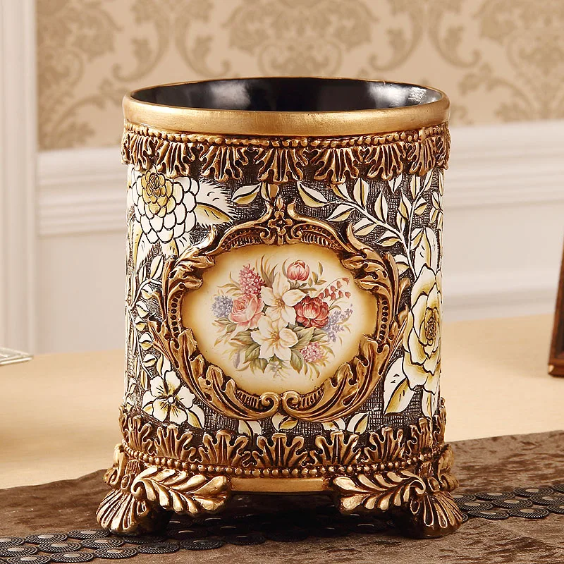 European-style living room without lid trash can fashion creative home large luxury retro round rural wastebasket resin
European-style living room without lid trash can fashion creative home large luxury retro round rural wastebasket resin