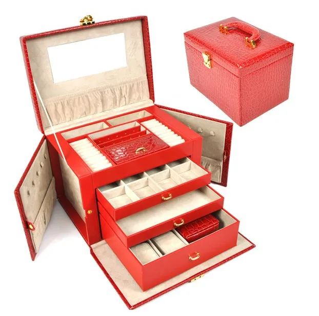 Free shipping Luxurious leather PU large 4 layers space jewelry box ,earrings necklaces pendants display box wedding gifts. red
Free shipping Luxurious leather PU large 4 layers space jewelry box ,earrings necklaces pendants display box wedding gifts. red